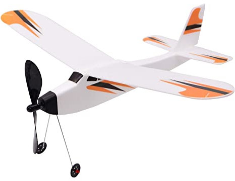 Courtieyeardceastea Rubber Band Powered Airplane Practical Glider Planes for Game Outdoor Garden