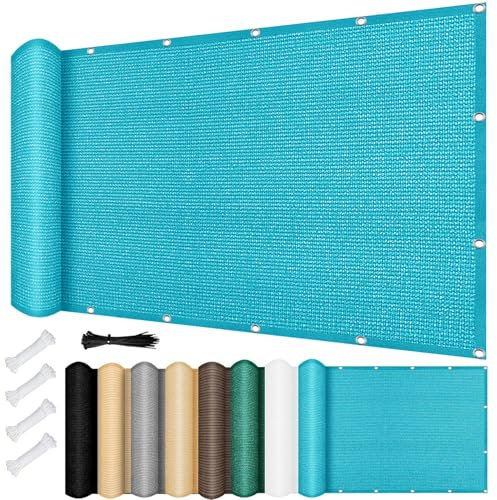 Vela Ombreggiante Traspirante 160 x 500 cm Rettangolare Protezione Raggi UV Vela Ombreggiante Parasole Antivento Prova di Sole per Arredo Esterno, Giardino, Terrazzo, Blu Cielo