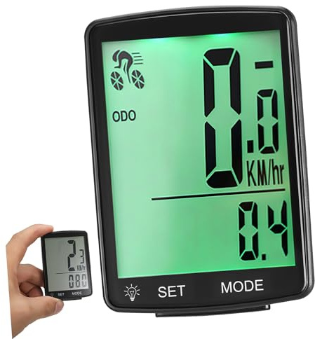 BESPORTBLE Kabelloser Fahrradtacho Kabellos mit Großem Bildschirm Fahrradkilometerzähler und Tachometer für 1 Fahrrad zum Radfahren