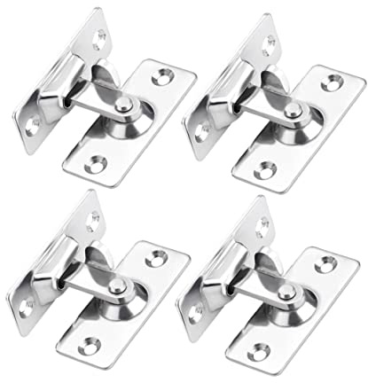 NUOBESTY Loquets de Porte Solides en Acier Inoxydable 304 à Angle Droit 90 Degrés Lot de 4 Robustes et Faciles à Installer pour Porte Intérieure et Fenêtre