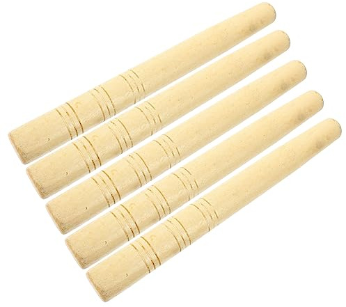 TOYANDONA 5pcs Wooden Handles Set for Gardening Tools Sturdy Hardwood Replacement Handles 28cm Long for Hoe and Rake