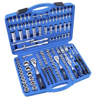 Condor Werkzeug 1171 | Steckschlüssel-Satz | 191-tlg. | 1/4 + 3/8 + 1/2 | 6-kant 4-32 mm | Ratschenschlüssel Set vollausgestatteter Knarrenkasten für Werkstatt und Heimwerker