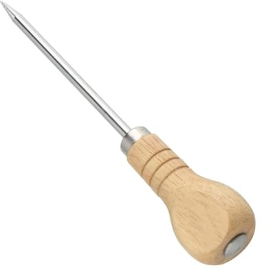 Bradawl Tool, Awl Tool, Bradawl with Wooden Handle, for Ice Sculpting, Leather Crafting, Woodworking, DIY Projects