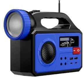 JORTAN TECH Sistema de Iluminación Solar Portátil con Panel 12W, Linterna LED, 3 Bombillas Externas, Radio FM, Bluetooth, Power Bank 25000mAh, Dimensiones 214x85x163mm
