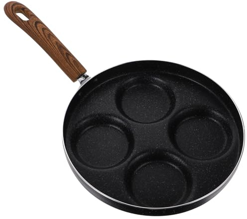 HOMOCONO Cocedor Creativo de Huevos Antiadherente, Sartén de 24 CM 4 Compartimentos, para Preparar Desayunos Variados en Hogar y Establecimientos
