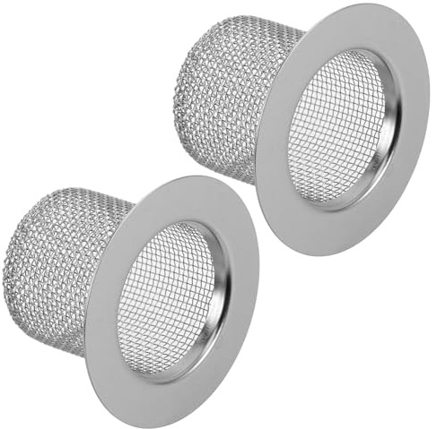 Healvian 2pcs Stainless Steel Bathroom Sink Strainer with Hair Catcher, round Anti-blocking Floor Drain Filter for Bathtub and Utility, Ensuring Smooth Water Flow and Preventing Debris