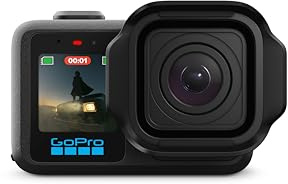 GoPro MISSION 1 - Kompakt actionkamera med bio, 8K30-video, 50MP-bilder, 1-tums sensor, avancerad prestanda i svagt ljus, HyperSmooth-stabilisering, livestreaming