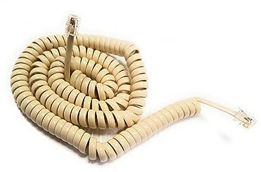 Electrobilsa Cable teléfono rizado beige