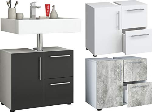 VCM Waschtischunterschrank Flandu weiß/schwarz