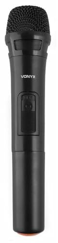 Vonyx HH12 Microphone Main UHF - Fréquence 864.500 MHz, Interrupteur Marche/Arrêt, Destiné aux Systèmes Vonyx UHF, Idéal pour Présentations, Conférences et Chant