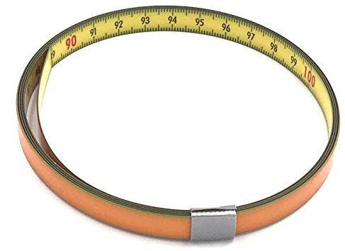 Mètre ruban gradué de 15 m avec film autocollant – Chiffre de gauche à droite – Acier jaune avec revêtement polyamide – Largeur : 10 mm, avec division recto verso – Mètre ruban à onglet, règle