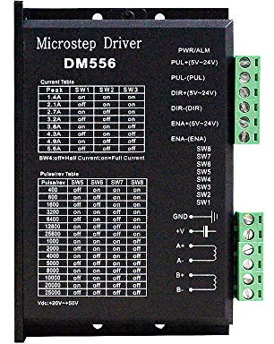 CNC-Digitaler Schrittmotor-Treiber DM556, Schrittmotor-Controller, 2-Phasen-Schrittmotor-Treiber, 20–50 V DC, max. 5,6 A, 128 Unterteilung, für Nema 23, 24 und Nema 34 Schrittmotor