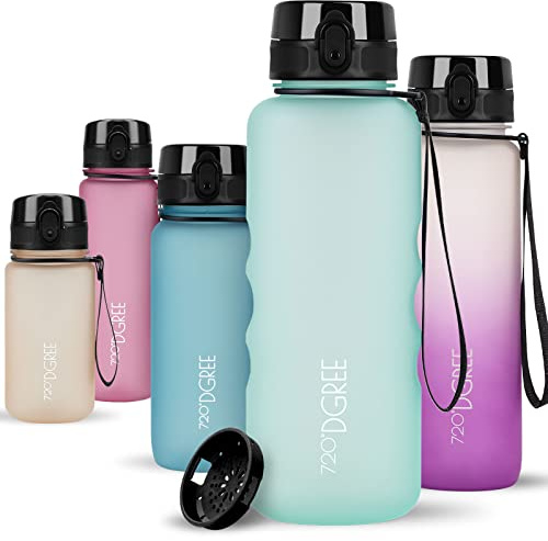 720°DGREE Botella Agua 1,5 Litros “uberBottle“ - Tamiz-Fruta, softTouch - Sin BPA, Prueba de Fuga, Reutilizable, Antigoteo - XL Cantimplora, Water Bottle ideal para Fitness, Gimnasio, Deporte, Outdoor