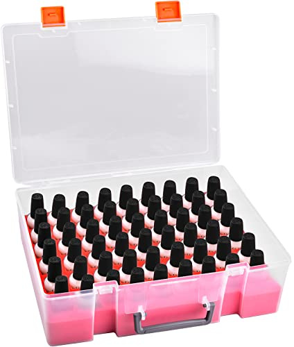 FULLCASE Nail Polish Organizer, 54 Bottles Nail Storage with Separate Sponge Compartment for Sally Hansen/for GAOY/for OPI/for Essie/for CANNI Gel/for DND Gel Polish