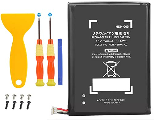 Pickle Power Switch Lite Battery, HDH-003 Battery Replacement for Switch Lite HDH-001 Game Console with Tool Set