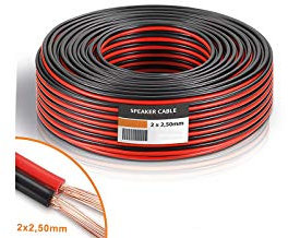 CLICLED Cavo audio matassa speaker bipolare rosso e nero per altoparlante cassa 85metri