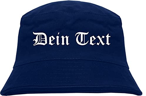 Individueller Fischerhut - altdeutsch gerade - Bucket Hat mit Wunschtext Bedruckt