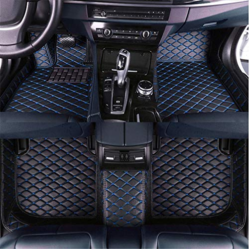 Muchkey Alfombrillas Coche para Volkswagen Tiguan Touran Phaeton Scirocco Jetta Bora Golf Caddy Touareg Personalizadas Alfombras Tapete Negro Azul