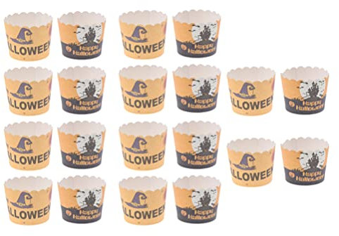 Cabilock 100pezzi Pirottini Di Carta Per Torte Muffin e Dessert Di Halloween Gialli Sicuri Non Sbiadiscono Adatti Per Pasticceria Professionale Per Uso Domestico Per Feste e Celebrazioni