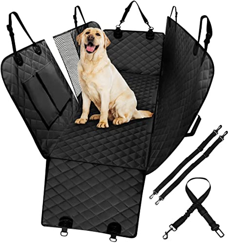 Formonix Dog Seat Covers For Cars Back Seats - 5 Layer Dog hammock for car with Mesh Window, Side Flaps & Anti scratch | Heat-pressed Waterproof dog travel hammock for cars/SUVs/Trucks