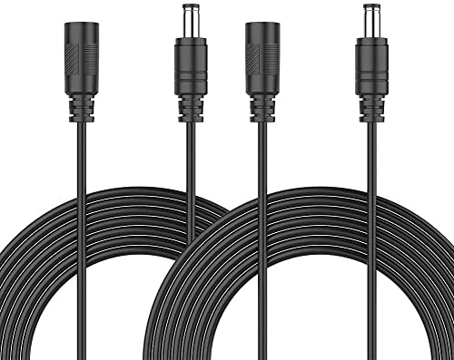 2-Pack 3 Meter DC Verlängerungskabel 5,5 mm x 2,1 mm, Universal DC 12 Volt Netzteil Verlängerungskabel für Überwachungskameras, LED Streifen, CCTV-IP Überwachung, DC12 Volt Netzteil oder Ladegerät | DC-Verlängerung für Kameras, LED-Streifen, IP-Überwachung, CCTV, kompatibel mit 12V Netzteilen Ladegeräten
