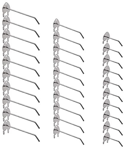 Jbanton 30 Pcs Board Haken, Pegboard Metall Lochwandhaken, Lochwand Zubehör, haken set, Stecktafel Zubehör für Display Board, Supermarktregale, Baumärkte, Regal, Werkstatt