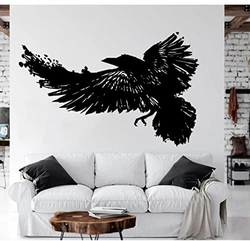 DIY Wall sticker Rabe Vogel Flügel Natur Tier Wandtattoo 72x46cm Wandtattoos Aufkleber Home Interior Kleinkinderzimmer