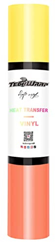 TECKWRAP UV Farbwechsel Wärmetransfer Vinyl Rolle - Sun Sensitive HTV Bügelfolie 152cm x 30cm (Neon Spring Yellow to Marker Pink)