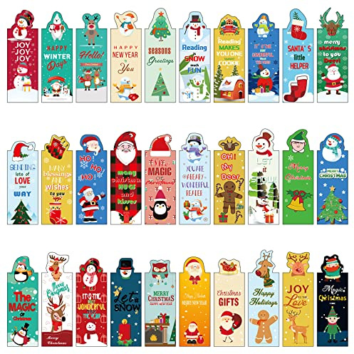 30 Stück Magnetische Lesezeichen,Weihnachten Magnetische Seitenclips,Magnetische Lesezeichen Leseminis,Magnetische Seiten,Markierungen Positive,Magnetic Bookmarks für Schüler Lehrer Lesen Schule