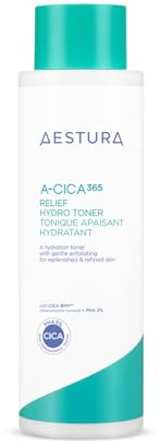 AESTURA A-CICA365 RELIEF HYDRO TONER Tägliche Beruhigende Toner, CICA BPM Komplex, 3% PHA, Pflege für Abgestorbene Hautzellen, Morgens & Abends Erste Hautpflege, Dermatologisch Getestet, 250ml