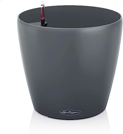 LECHUZA-Pflanzgefäß Classico Color ECO 28 Grau | Pflanzgefäß mit Bewässerungssystem und Wasserstandsanzeiger|aus 100% recyceltem Kunststoff | Matte Oberfläche | Ø 27,5 x 26 cm | 18923