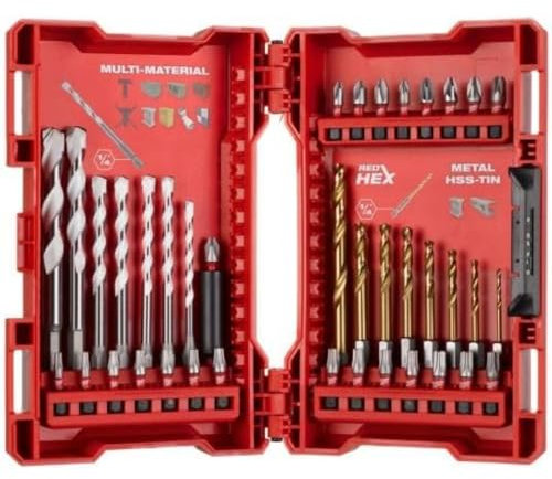 Milwaukee Shockwave Lot de 39 forets en métal et Multi-matériaux et Embouts Promo dans Une boîte de 39 pièces