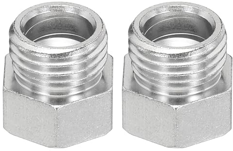PATIKIL 1/8 bis 1/4 Airbrush-Schlauchadapter, 2 Stück 1/8 BSP weiblich zu 1/4 BSP männlich Konvertierungsadapter Nippel Metallverbinder für Luftkompressoren