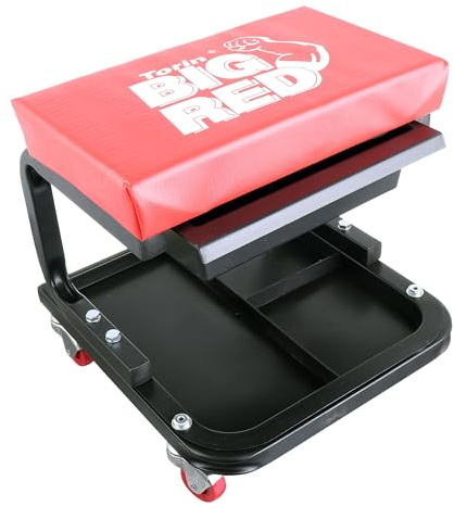 Silla de taller con cajón de herramientas, taburete de taller, Big Red