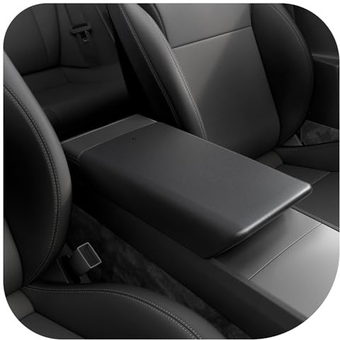 Spigen Tesla Model Y 2026 Juniper Standard & Model 3 Highland 2025 Mittelarmlehne Abdeckung, Armlehne Abdeckung Schutzhülle Innenraum für Tesla Model Y Juniper 2025 3 Highland 2024 - Schwarz