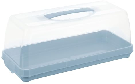 keeeper Contenitore per Dolci per Torte di Marmo e Pagnotte, Con Manico, 36 x 15 x 15 cm, Alessio, Blu (Nordic Blue)