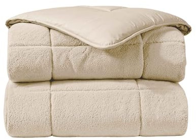 Zelesta Teddybed Couette 4 Saisons - Linge de Lit Hypoallergénique, Lavable Sans Housse, Moelleuse (Crème, 240x200 cm)