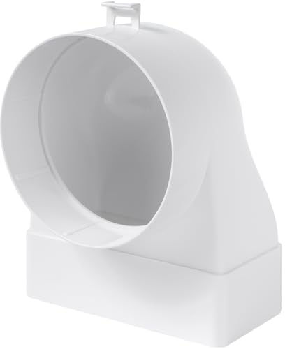 Vent Systems 120 x 60 mm, connettore rettangolare a 90°, passaggio a tubo con diametro di 100 mm, presa d'aria, giunto di scarico per sistemi HVAC - Connettore di ventilazione per riscaldamento