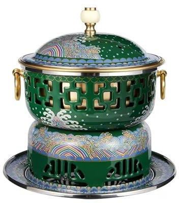 OYWEHECE Chafing Gerichte Single Person Kleine Kupfer Topf Alte Peking Kleine Fette Kuh Hot Pot Chinesische Traditionelle Cloisonne Hot Pot Commercial,A