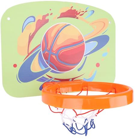 Fockety Basketballkorb-Set zur Wandmontage für den Innenbereich, höhenverstellbares Baby-Basketballspielzeug für, Zimmer-Basketballkorb mit 2 Basketbällen, Luftpumpe, Saugnäpfen (Stil A)