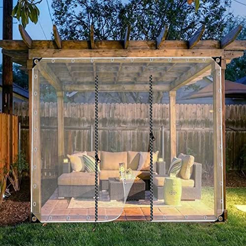 Transparente Pavillon-Seitenteile mit Reißverschlusstür, strapazierfähig, wasserdicht, Plane für Pergola, Gartenpflanzen, transparenter Vinyl-Vorhang, wetterfest, 2 x 2 x 5 m Größe