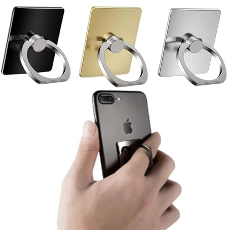 LAOYEFACAI Mobile Phone Ring Holder Pack of 3 Transparent Ring Holder Clear Finger Grip Ring Stand 360 Degree Rotation Ring Stand Compatible with Various Mobile Phones Tablets Readers (2)