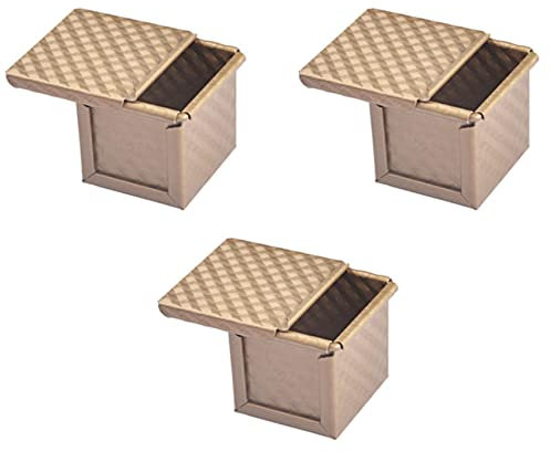 Sxmrmnx 3X Square Loaf Pan with Lid Toast Mold Bread Pan Pullman Loaf Pan with Cover Non-Stick Mini Water Square Toast Box