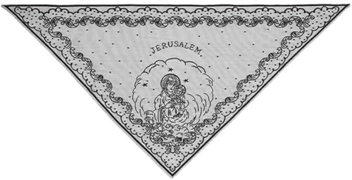 HiyyFloy Velos De Capilla Mantilla De Misa Católica - Virgen Y Niño Bordado Encaje Triángulo Cubiertas De Cabeza Floral Velo De Iglesia