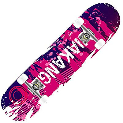 KANBUN Skateboard, 31x8 tum dubbel spark skateboard nybörjare lönn däck, skateboards för trick board för vuxna barn och tonåringar.