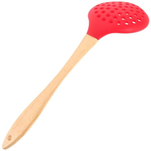 VICASKY Cucchiaio Skimmer Silicone Con Resistente Al Calore Cucchiaio Filtrante Per Frittura e Servizio Cibo Utensile e Ristoranti Rosso