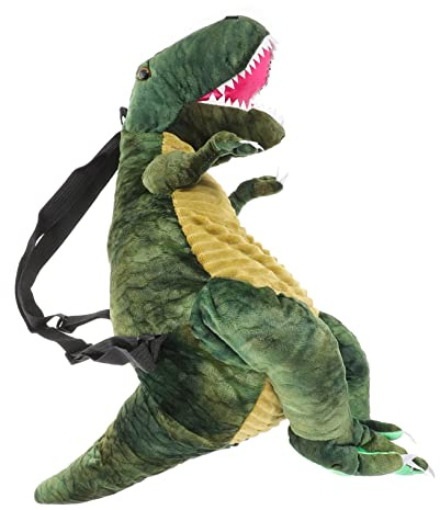 MUCKLILY Kinderrucksack Zufällige Farbe Dinosaurier aus Plüsch und Robustem Pp Baumwollmaterial mit Verstellbaren Schultergurten Weiche Textur für Kindergarten und Reisen