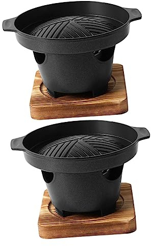TOYANDONA 2 Juegos Mini Horno de Barbacoa Interior de Parrilla para Camping y Doméstico Utensilio Práctico y Duradero Negro
