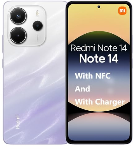 XIAOMI Redmi Note 14 Smartphone 8GB+256GB 108MP AI Camera All-Star Durability MediaTek Helio G99-Ultra 120Hz Eye-Care Display 5500mAh Battery with 33W Turbo Charging, with NFC.（Purple）