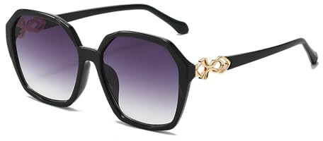 EJDHA Oversize-Sonnenbrille für Damen mit Metallverzierung an den Bügeln und vollem Sinn für Design, UV-beständige Sonnenbrille